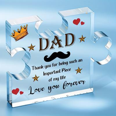 2D Flat Acrylic Dad Puzzle Decoration, Indoor and Outdoor Decoration - No Battery/electricity Required, Free Day Decoration, Shop Decoration, Dur