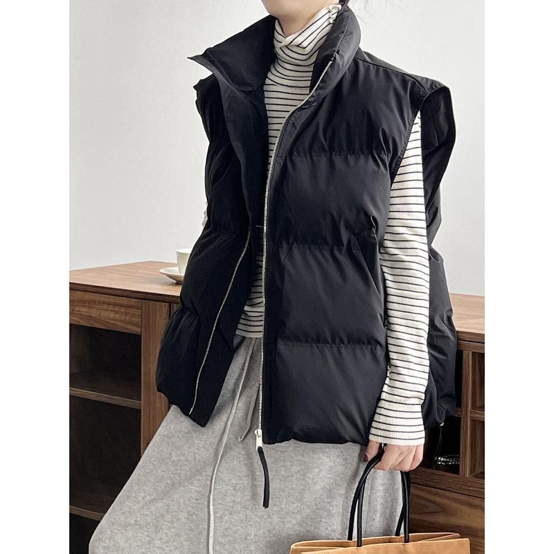 Winter Fashion Short Padded Vest Women Warm Thicken Sleeveless Jacket Cotton Coat
