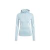 Logo Print Striped Sun Protective Hoodie Women Outerwear Light-Blue HS4256