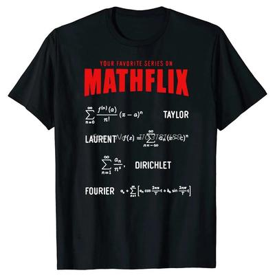 Neuheit Mathflix Lieblings-Mathe-Analysis-Reihe Formeln Rundhals T-Shirts Grafik Baumwolle Streetwear Übergroßes Kurzarm-T-Shirt