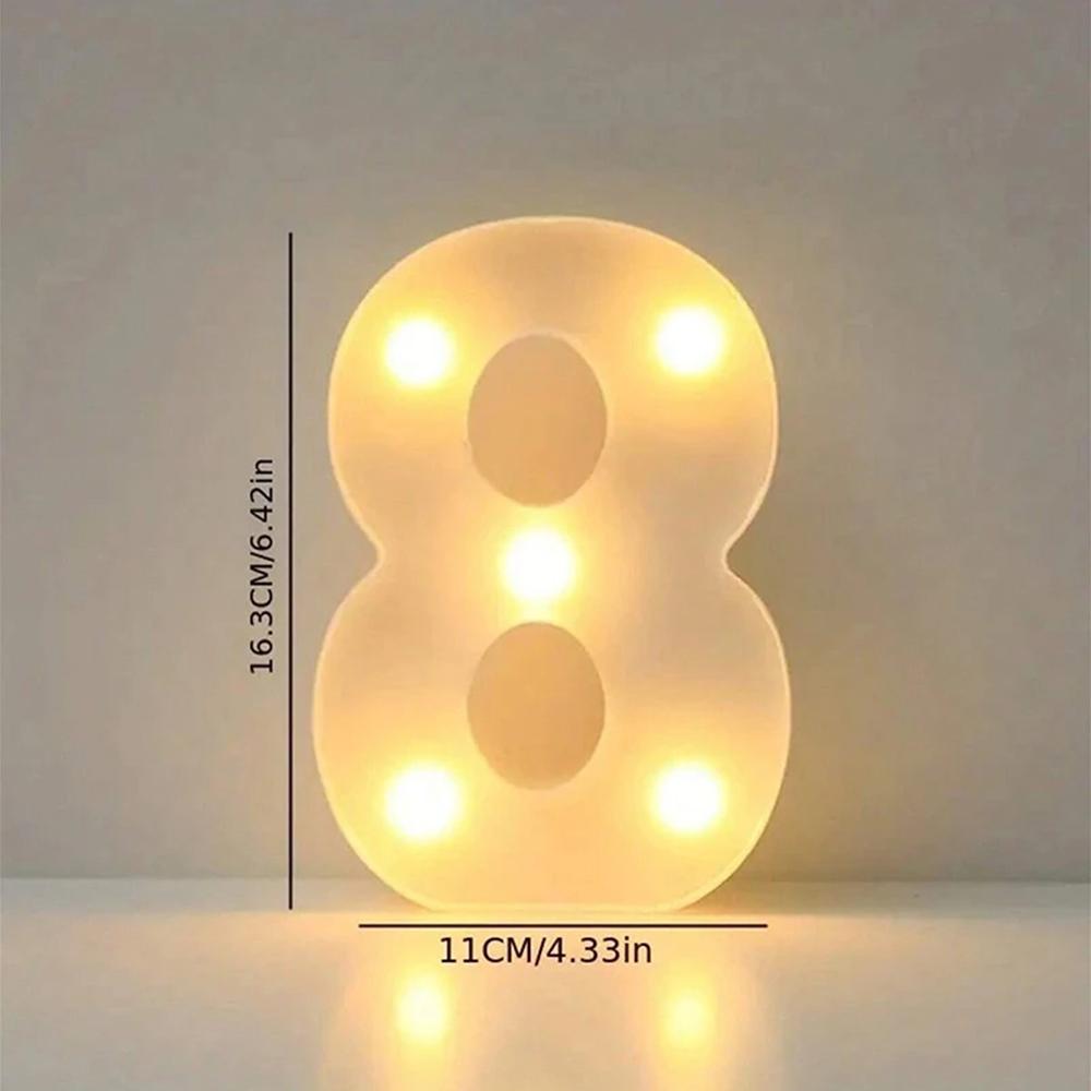 Number 0-9 LED Lights Luminous  Lamp Wedding Decorative Night Light Birthday Party Bedroom Home Decoration