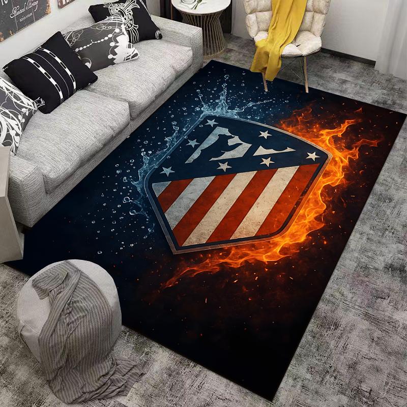 "Fiery Shield and Water Splash Pattern Carpet for Living Room Decor" Suitable for use as an anti-slip for living room bedroom sofas