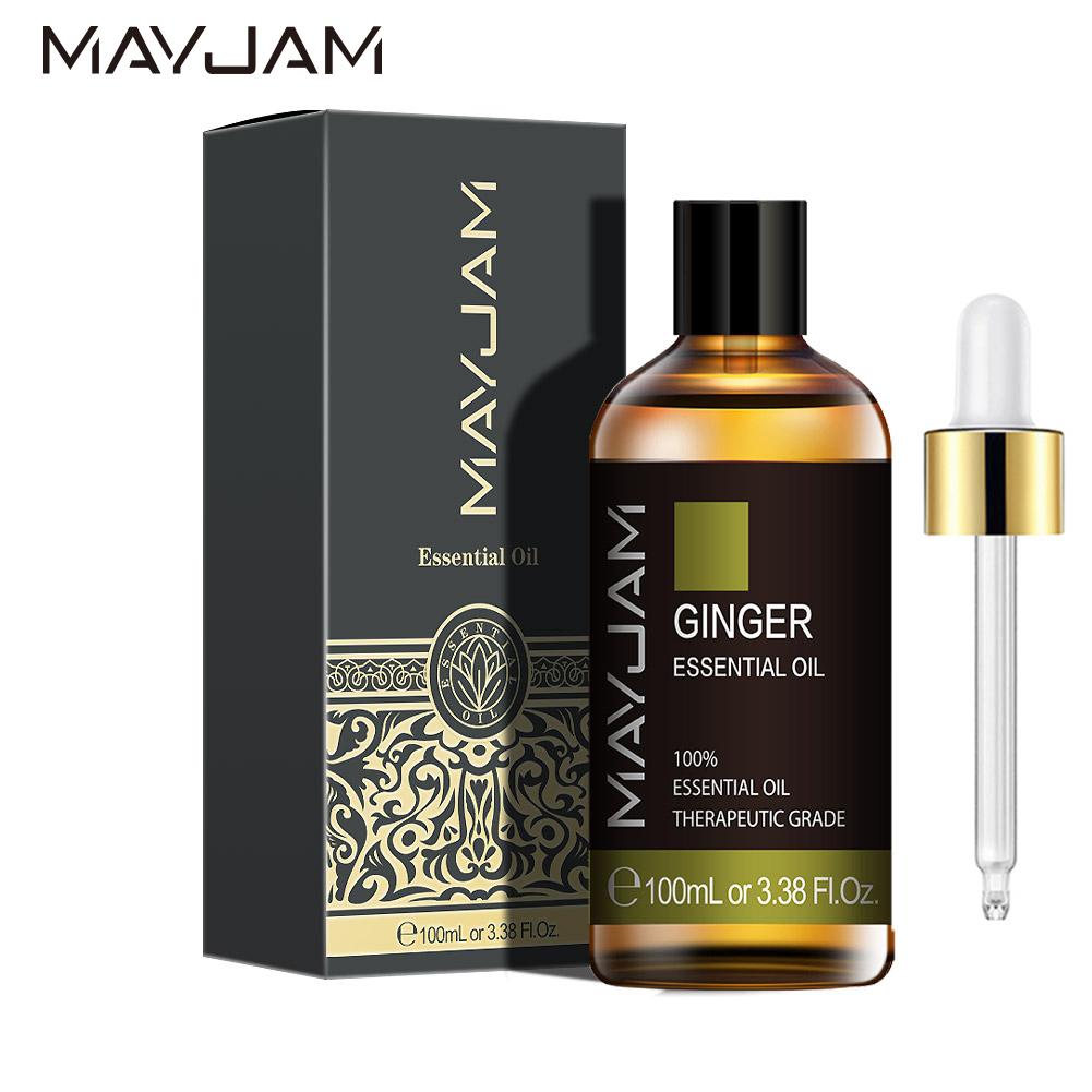 MAYJAM 10ml/30ml/100ml Ginger Natural Essential Oil Good for Aromatherapy Relaxation Skin Therapy Hair Growth Healthy Care Water Soluble Oil