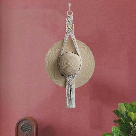 Hat Hanger Save Space Bohemian Style Hand Made Wall Hanging Decorative Storage Hat Multifunctional Wide Brim Hat Hat Wall Organizer Household Stuff