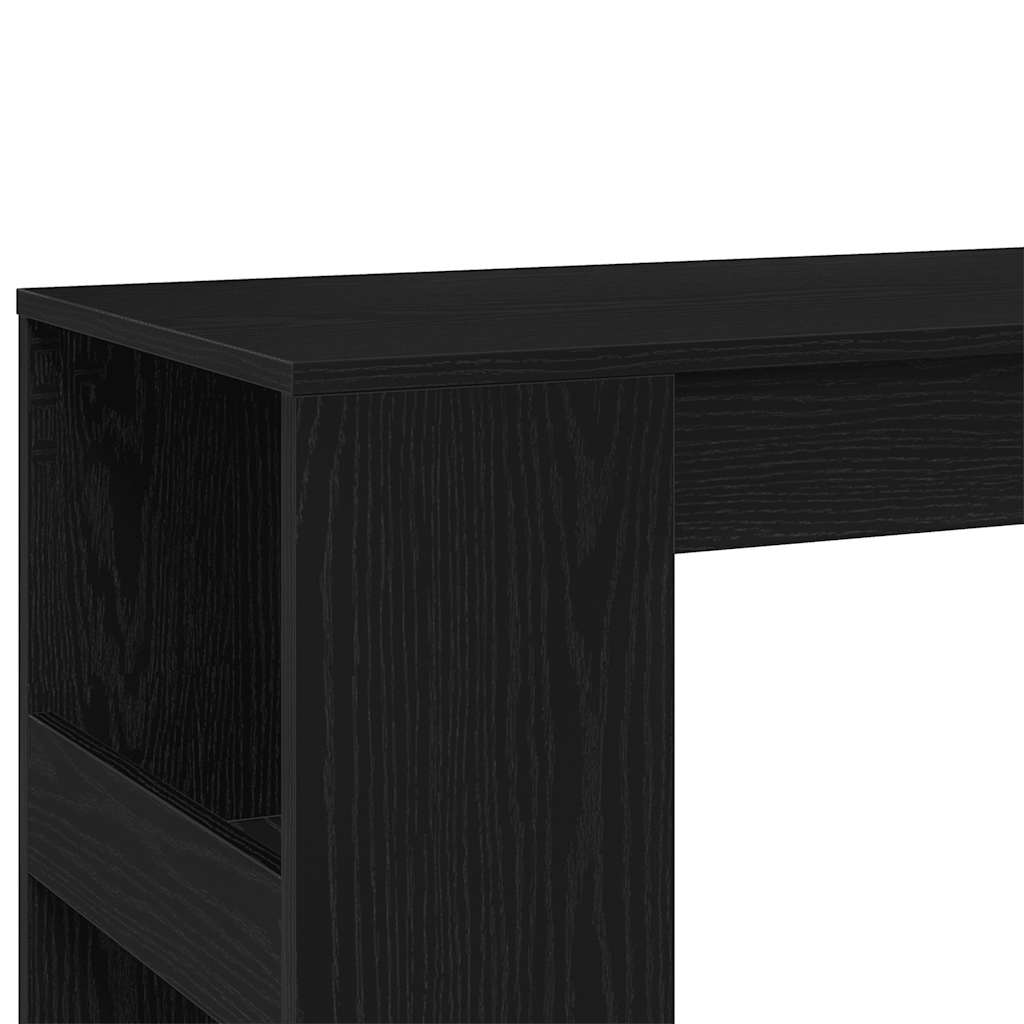 Bar Table with Shelf Black Oak Effect 90 x 40 x 103.5 cm