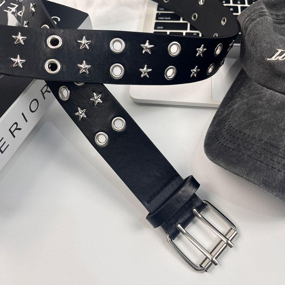 Wide Belt Y2K Leather Belt Vintage Punk Waistband Cool Rivet Waist Belt  Daily