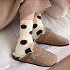 Female Autumn and Winter Plus Velvet Thickened Warm Big Dot Sleep Snow Tube Socks