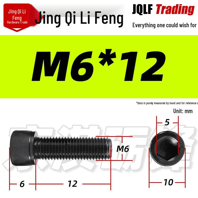 Grade 12.9 Full Thread Hex Socket Head Cap Screws - M3-M14 Black Cylindrical Bolts for Maker Accessories