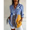 Plus Size Women Long Sleeve Button Shirt Solid Floral Casual Comfort Blouse