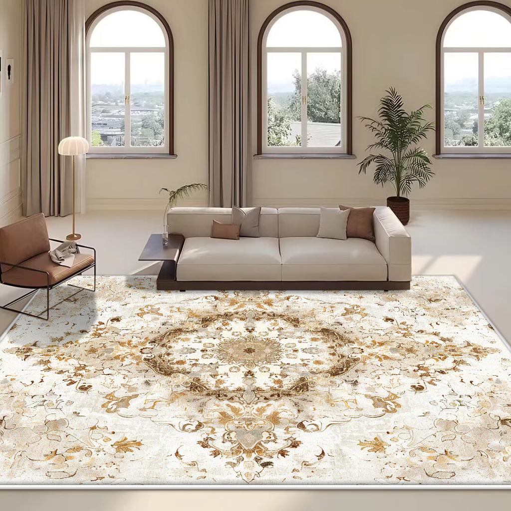 Persian Retro Large Living Room Carpet Home Decoration Easy Cleaning Washable Rug Lounge Coffee Tables Antiskid Floor Mat Boho