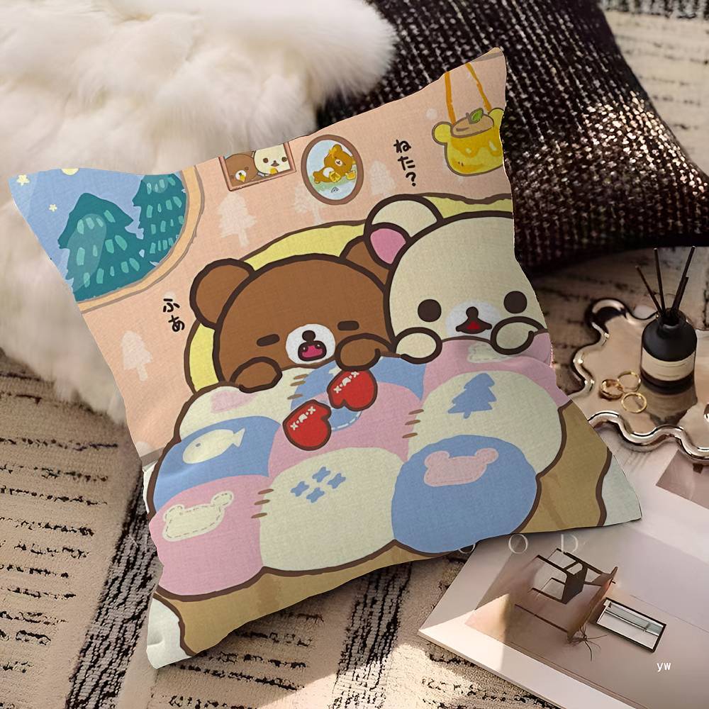 Cute Bear R-Rilakkumas Pillow Cover Sofa Cushion Cover Home Room Decoration Children Gift