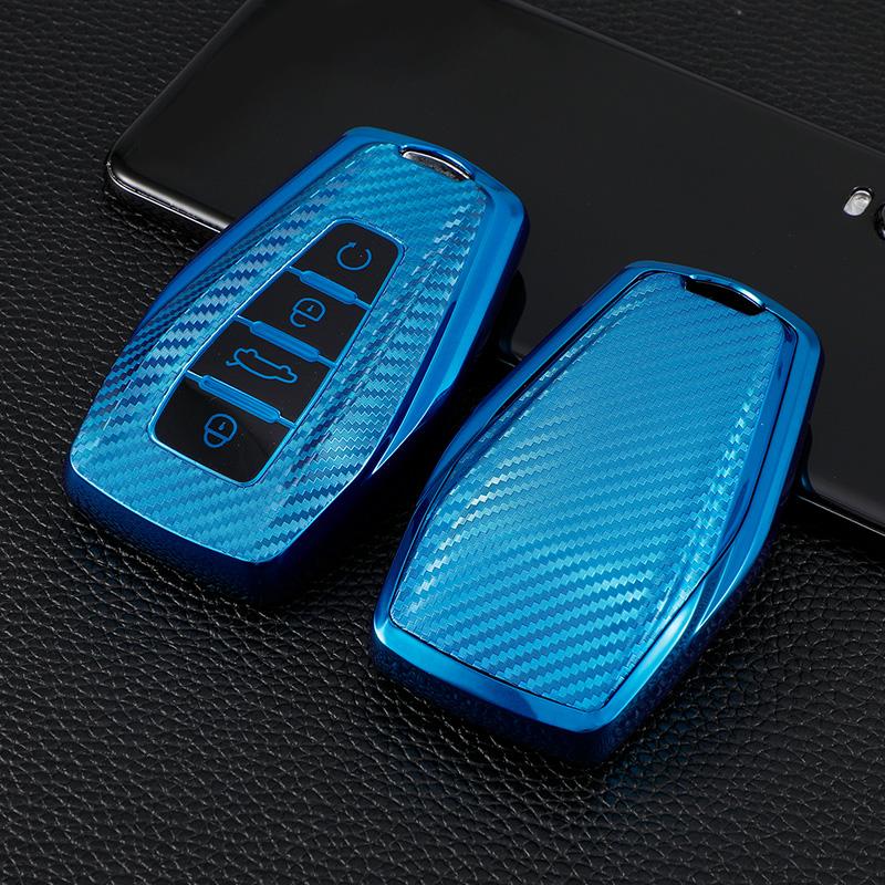 Tpu Carbon Fiber Car Smart Key Cover For Geely Coolray Emgrand X7 Ex7 Case Bag Shell Fob Holder Keychain Accessories