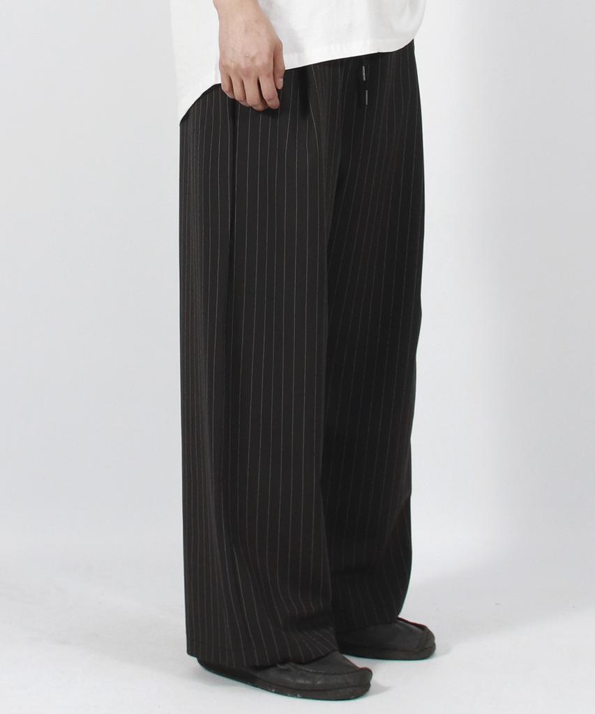 Deumakeu M Solid Stripe Wide Pants Black