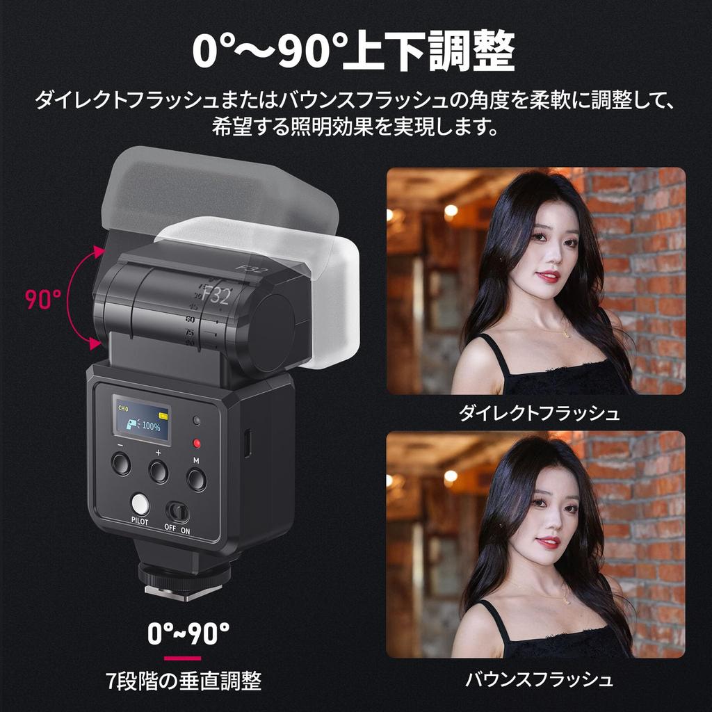 Ulanzi F32 Flash Speedlight for SLR CCT 5600K Color for and other SLR Hot Shoe Digital Cameras Cameras, Temperature, Sony, Nikon, Canon, Fuji,