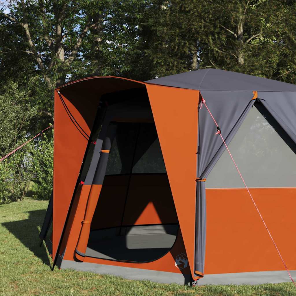 6 Person Tent with Grey and Orange Roof 425 x 396 x 222 cm