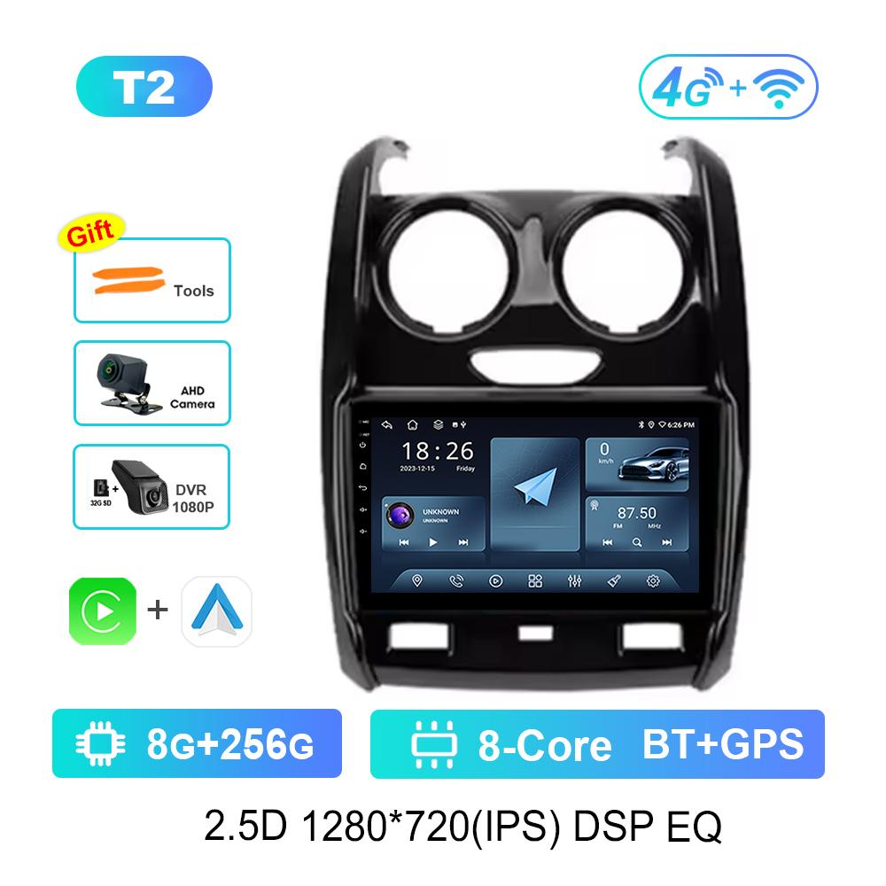 Bluetooth DSP Stereo Car Video Multimedia Player for Renault Duster 2015 - 2020 For LADA Largus 2021 WiFi Android System 4G GPS