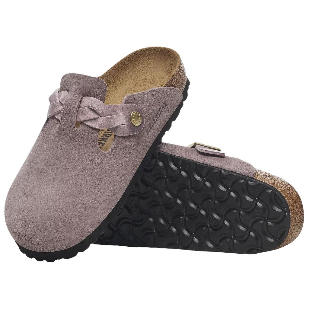 Birkenstock Boston Braided EVA Abrasion Resistant Closed Toe Slippers Women's Purple Regular Loose Fit 1029115