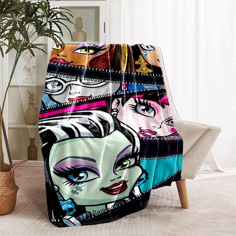 1pc Blanket Monster High1 Print Design, Lightweight Blanket for Sofa, Bed- Soft &Warm, Gift for All Seasons Like Christmas, Halloween
