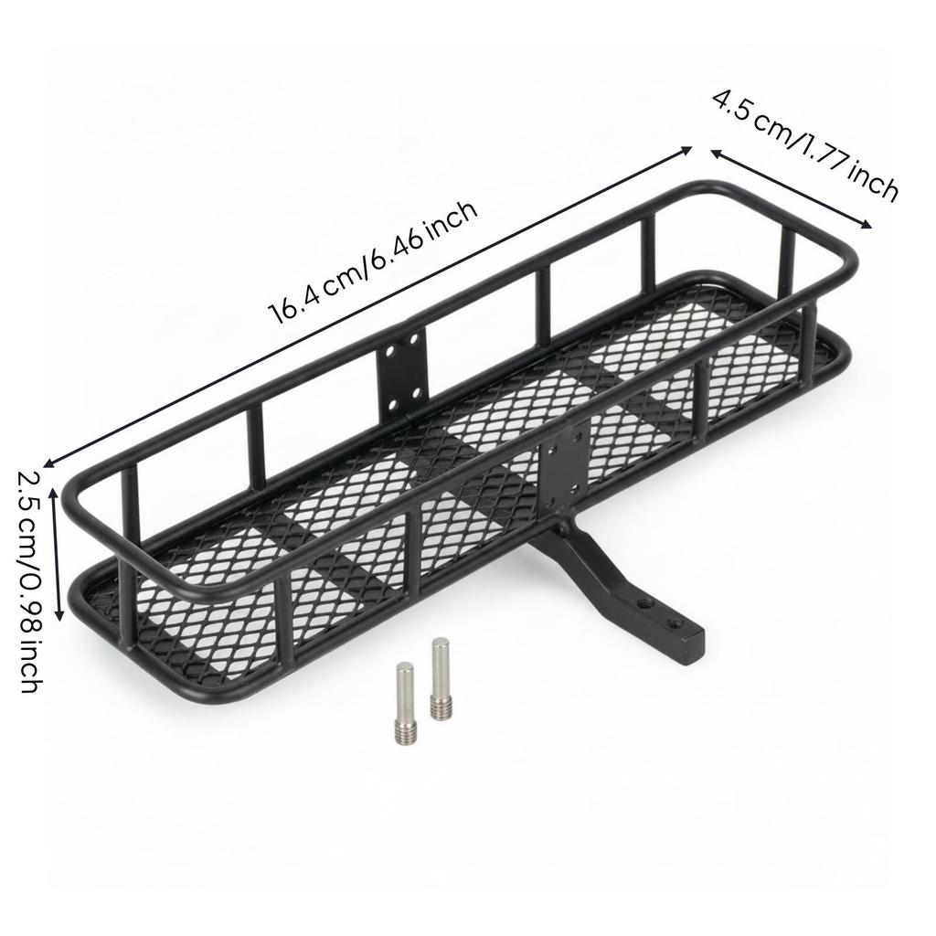 Rear Mounting Rack with Basket Black Spare Tire Storage Cargo