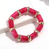 Vintage Acrylic Bamboo Beads Bracelets for Women Fashion Resin Chunky Tube Beaded Stretchy Stackable Bracelet New Jewelry Gift