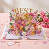 Handmade Invitation Card Mother's Day Greeting Card with Flower Embellishments Mom Birthday Gift Party Supplies