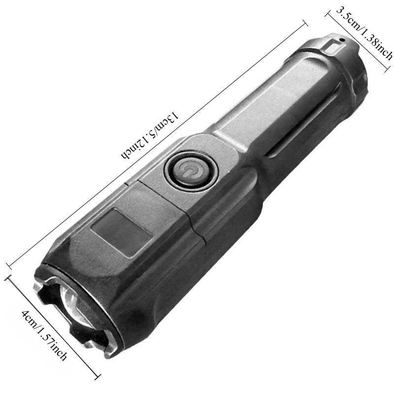 1PC Outdoor Multifunctional Strong Light Zoom Flashlight Portable Home Mini USB Rechargeable Flashlight
