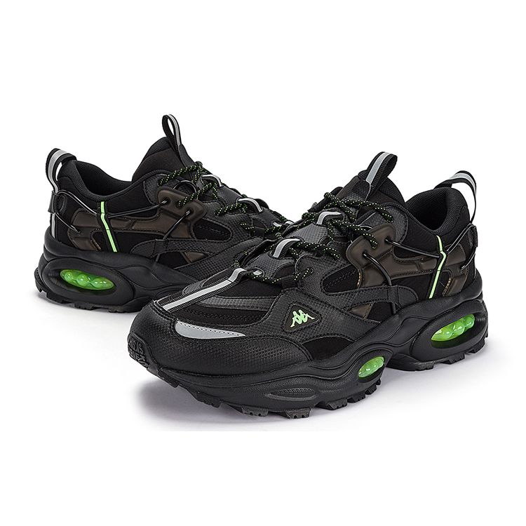 Kappa Back-To-Back Retro Casual Deconstructed Elements Comfortable Sports Low-Top Dad Shoes Unisex Sneakers Black K0DY5MC03D-990