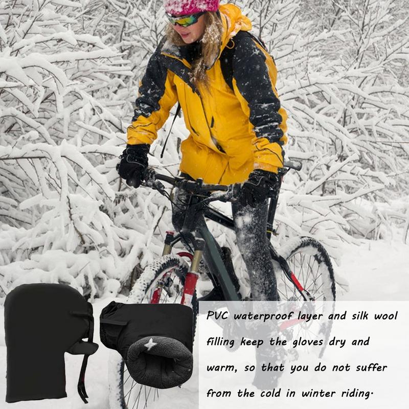 Riding Equipment For Motorcycle Grips Cold Protection Gloves Plus Velvet Electric Car Snowmobile Winter Warm Rider Handle Cover