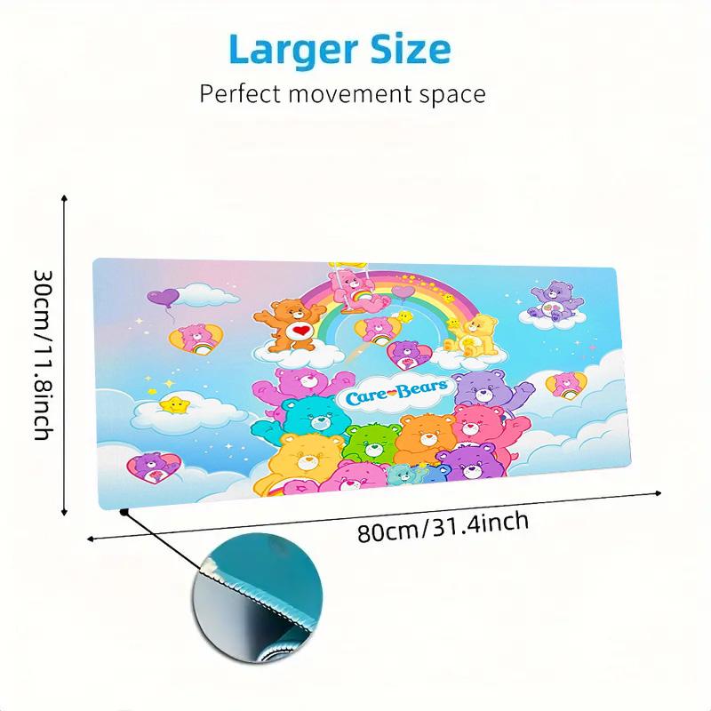 Cartoon Care Bear Color Mouse Pad Large Gaming Table Cushion Non-slip Laptop Tablet Big Mousepad XXL Mat Mini PC Playmat With Lock Edge