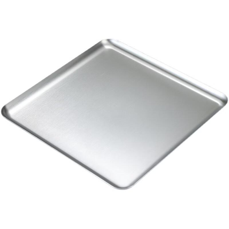 ZISIZ Multipurpose Square Silver Serving Plates (Set of 2)