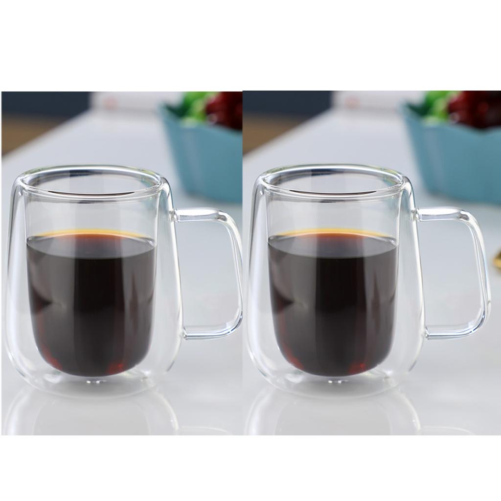 Dubbelwandige hoge borosilicaatglas mok hittebestendig handvat koffie melk sap water beker bar drinkware koffiewaren minnaar cadeau