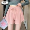 Loose Flesh-shielding Thin Casual Wide-leg Pants Women Thin Wear High-waisted Drawstring Sports Shorts