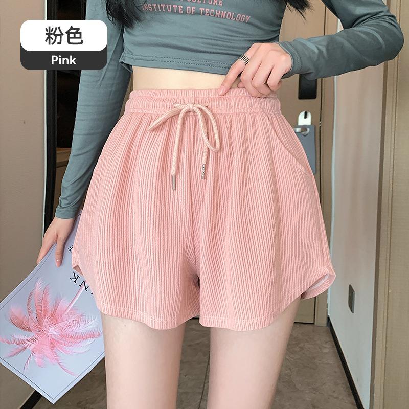 Loose Flesh-shielding Thin Casual Wide-leg Pants Women Thin Wear High-waisted Drawstring Sports Shorts