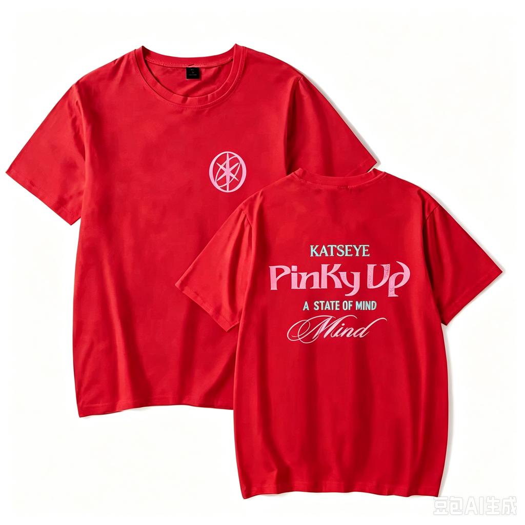 New Album Pinky Up Tshirt K Pop Tops Katseye Tshirt 2026 Merch Crewneck Short Sleeve Casual Loose Tee Print Fashion Tops Unisex