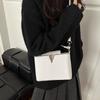 New Simple V-shaped Decoration, Hand-held Ins Fashionable Foreign Style, One Shoulder Crossbody Trendy Bucket Women's Small Bag