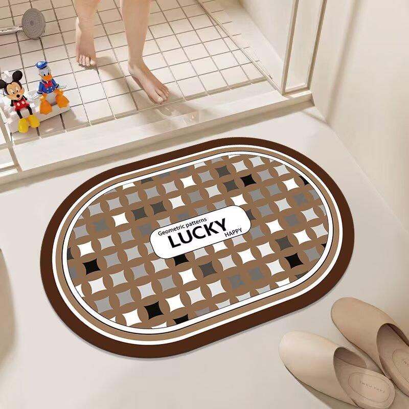 Bathroom Floor Mat, Diatom Mud Water-absorbing Non-slip Mat At the Door of the Bathroom, Foot Mat, Entrance Door Mat