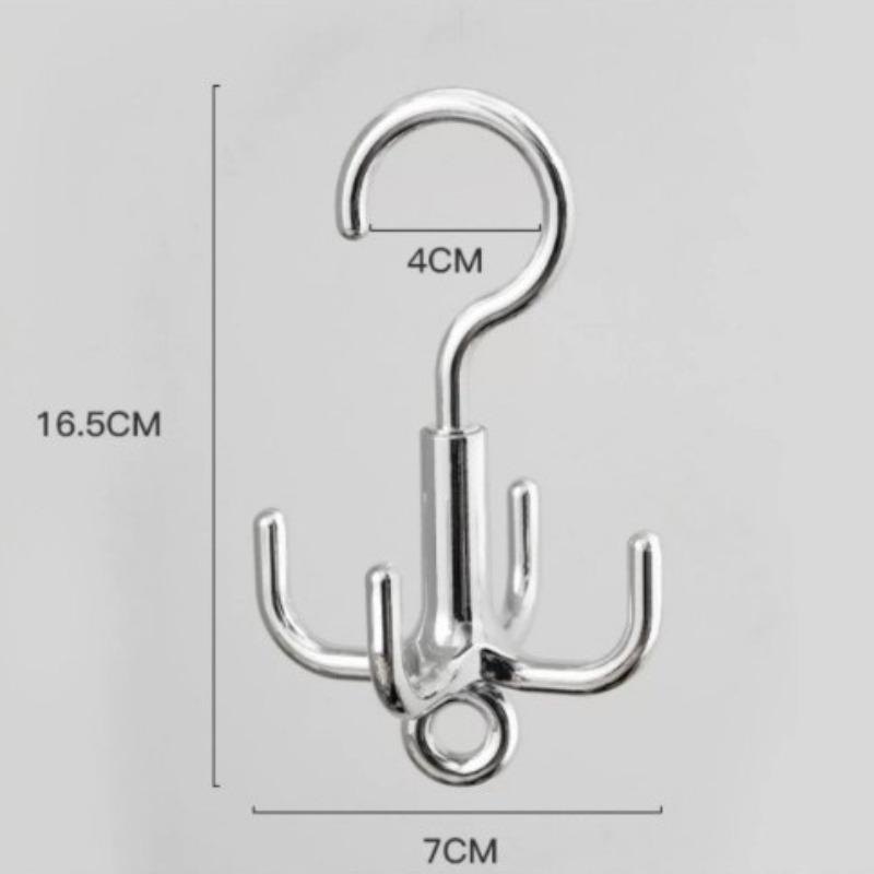 1 2 3 Pcs Multifunctional Rotating Clothes Hook Punch Free 4 Claws Rotation Belt Organizer Scarf Storage Coat Hanger Wardrobe