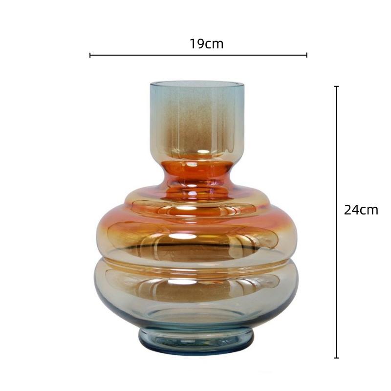 Glass Vase Gradient Color Clear Glass Bottles Flower Arrangement Accessories Hydroponics Terrarium Flower Vase Home Decoration