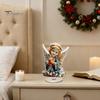 Stable Rotating Base Ornaments Christmas Acrylic 360 Degree Ornament, Double-sided HD UV Printed Angel Figurines Religious 2D Decorative Item