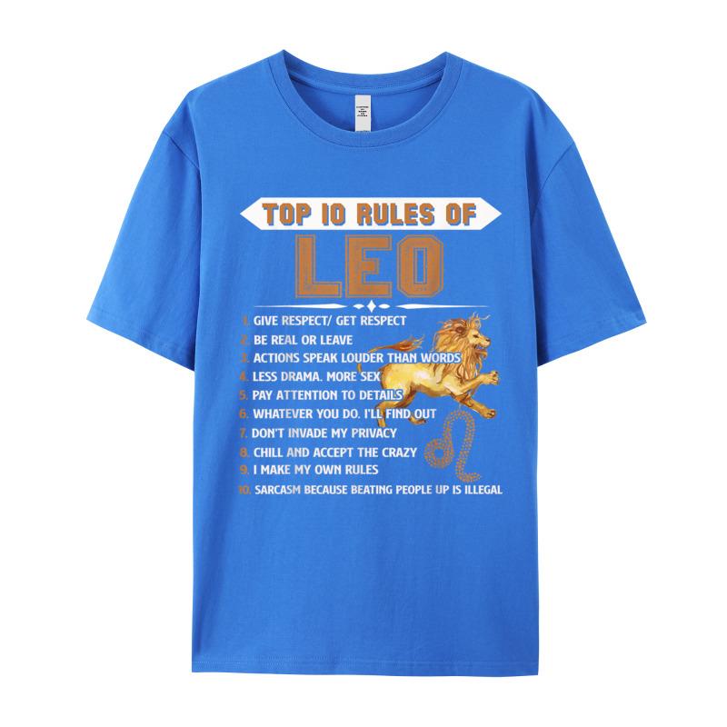 Leo Zodiac Birthday Gift Top Lovers Day Cotton Crewneck Tops Tees Short Sleeve Graphic Tees Latest Birthday T Shirts