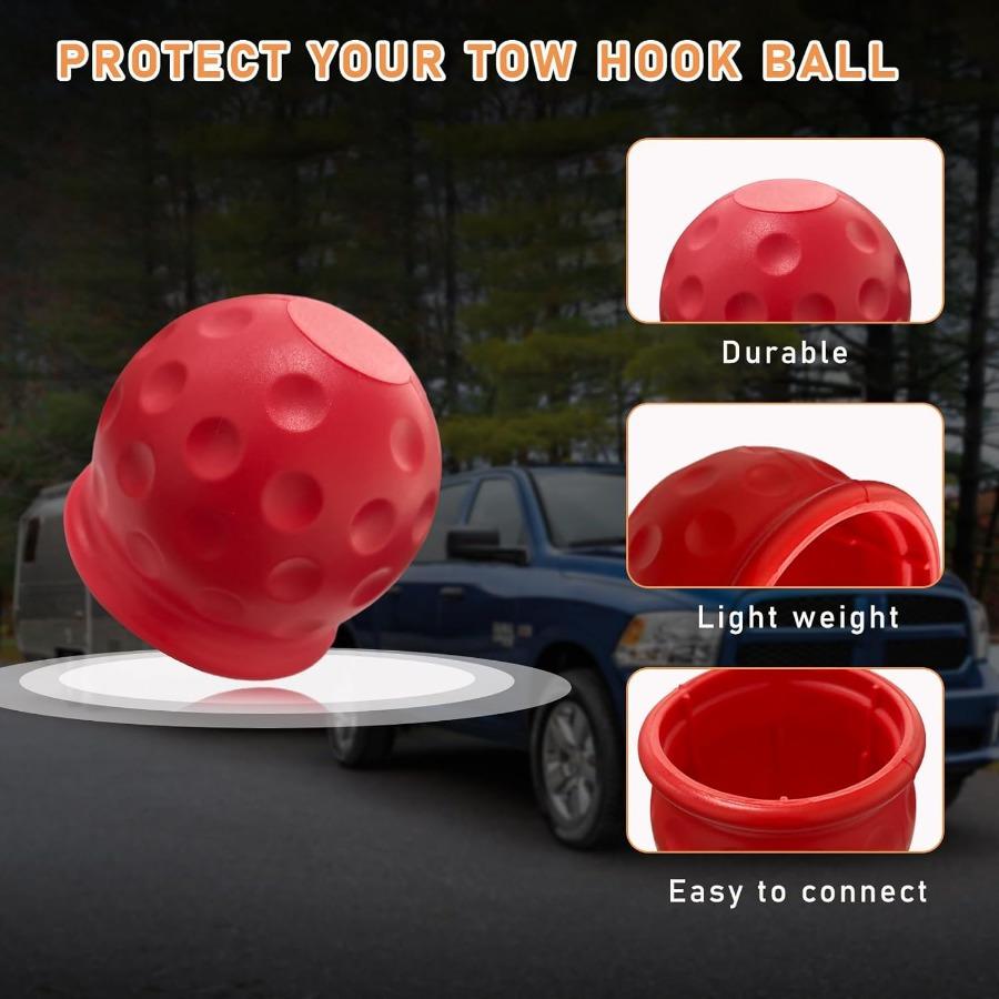 4PCS Rear trailer ball protective Cap - RV Trailer automatic Pull rod cover - durable head cover for trailer connector