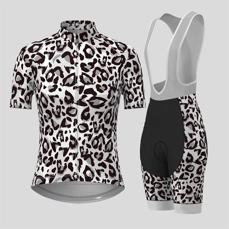 Îmbrăcăminte Ciclism Femei 2026 Imprimeu Leopard Gradient Set Tricou Ciclism de Vară Femei Respirabil Mânecă Scurtă Îmbrăcăminte Bicicletă de Munte