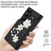 Crossbody Phone Case for Samsung Galaxy Z Fold 7 Fold 6 5 4 Flower Design Card Slot Flip Wallet Holder Hand Strap Leather Cover