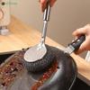 Stainless Steel Pot Brush With Long Handle Dishwasher Cleaning Brush Kitchen Special Washing Pot Steel Wool Ball Brush