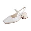 Fashion Shoes for Women 2025 New High Quality Women's High Heels Square Toe Print Med Heel Dress Pumps Elegant Slingbacks Sandals