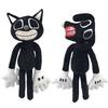Siren Series Head Black Cat Plush Toy Big Mouth Horror Character Doll Stuffed
