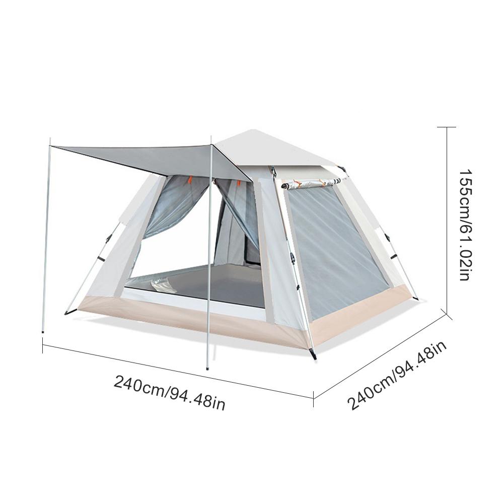 Automatic Quick Open Tent with Canopy Portable Outdoor Rain/Sun Proof Tent for Family Travel Self-drive Camping 3-4/4-6 People