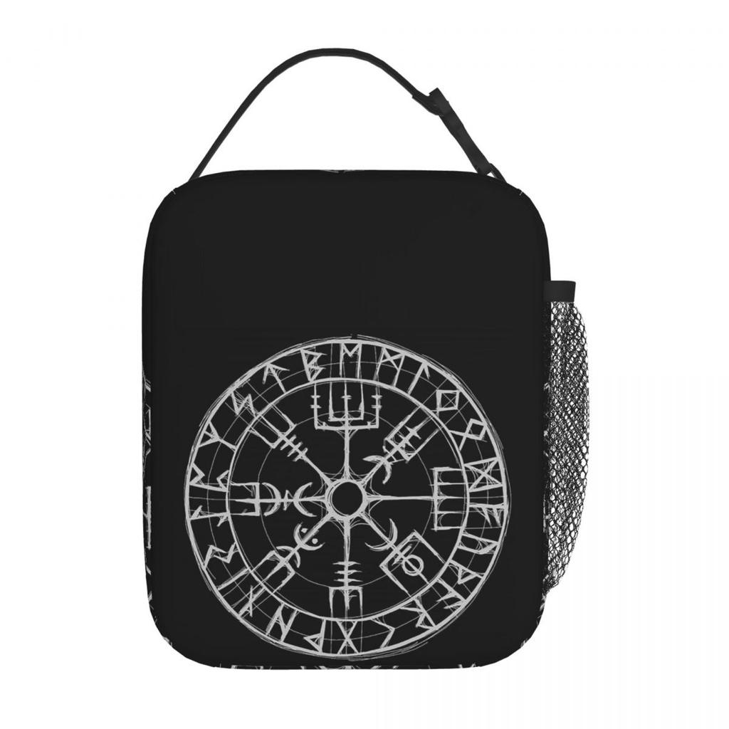 Viking Mythology Vegvisir Shield Valhalla Insulated Lunch Bag for Women Children Leakproof Food Boxes Thermal Lunch Box Tote