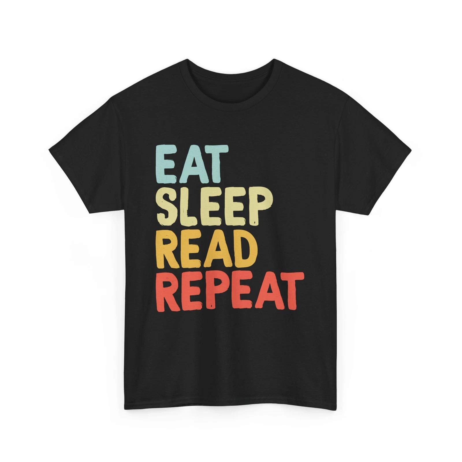Bookworm Shirt, Eat Sleep Read Repeat Books Reading lovers Bookish T-shirt XL
