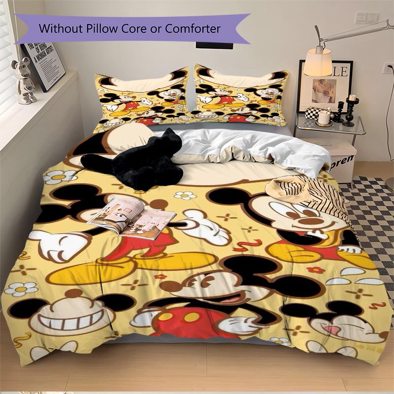 Mickey Mouse Adventures Print 3Pcs Bedding Setduvet Cover With 2 Bedropillowcase Home Birthday Gift